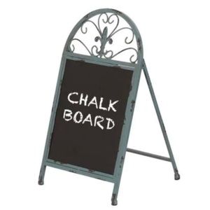 Rustic Teal Green Iron Easel Chalkboard
